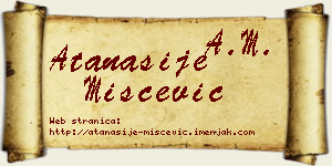 Atanasije Miščević vizit kartica